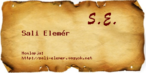 Sali Elemér névjegykártya